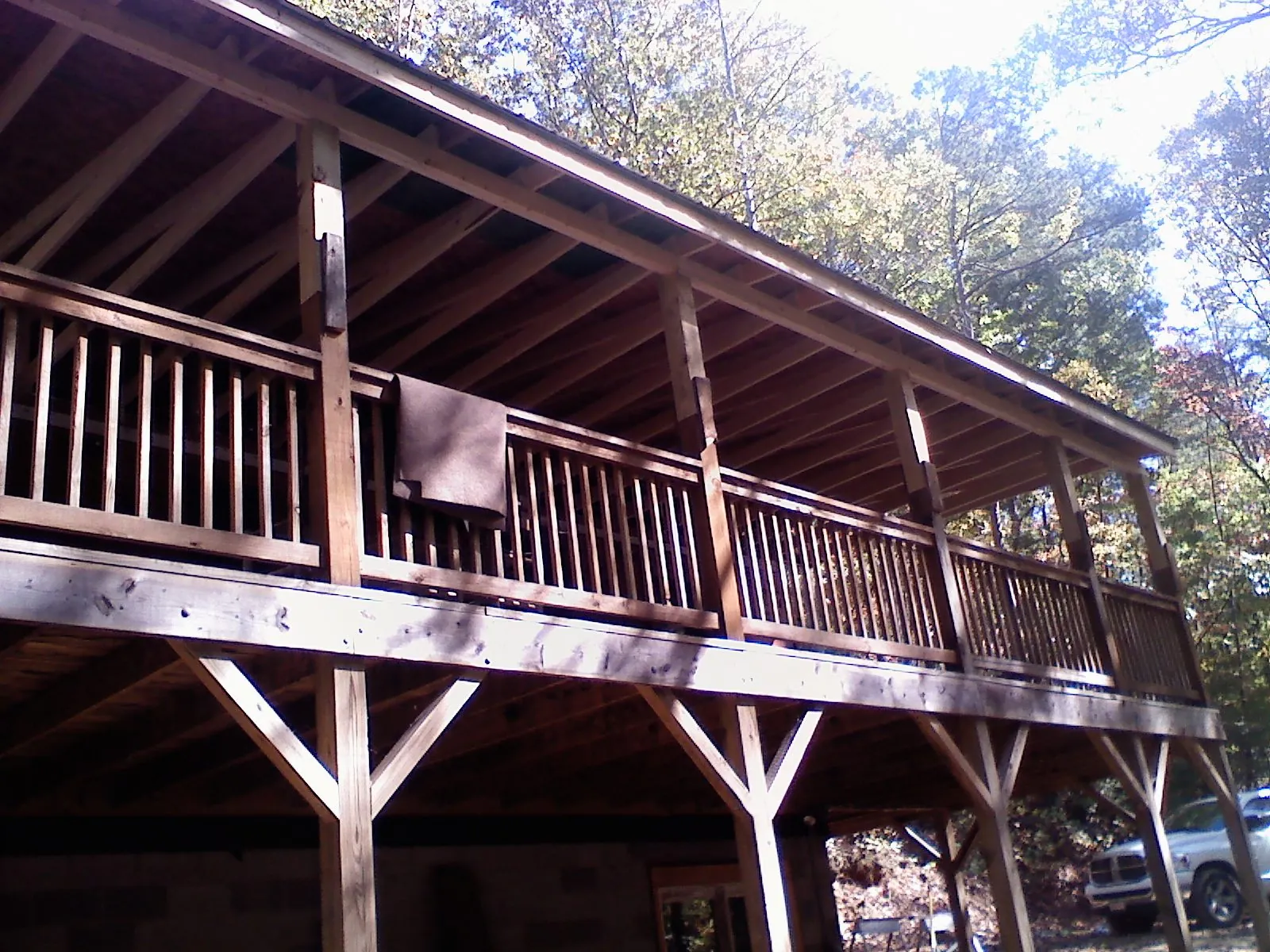 Timber framing under a new elevated porch and deck — Roof Leak Repair in Lawn by Roofing Brothers